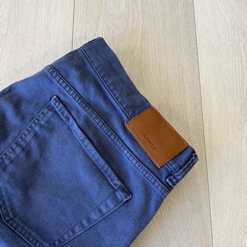 Canali Jeans Slim Fit Stretch Men's US Size 40x33 Italy Blue Denim 1934